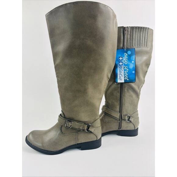 Easy Street Women’s Boots Size 7.5 M Plus Plus Wide Calf Grey - Picture 1 of 15